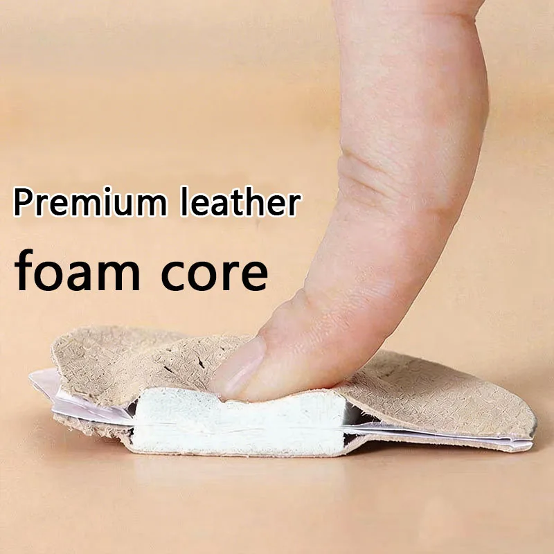 2 Pairs of Forefoot Pads Made of High-Quality Leather, Soft, Shock-Absorbing, Sweat-Absorbing, Breathable, Waterproof, Anti-Wear, Self-Adhesive Half-Size Pads Suitable for Sandals and High Heels, Shock-Absorbing Slim Design, Soft Lightweight Insoles, Protective Pads