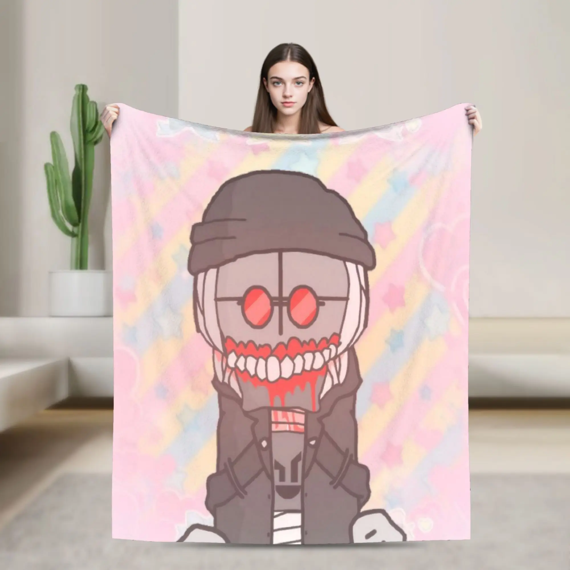 MADNESS COMBAT Hank Flannel Blankets Winter  Super Warm Bedding Throws for Students Bedroom Aesthetic Bedspread Sofa Bed Cover