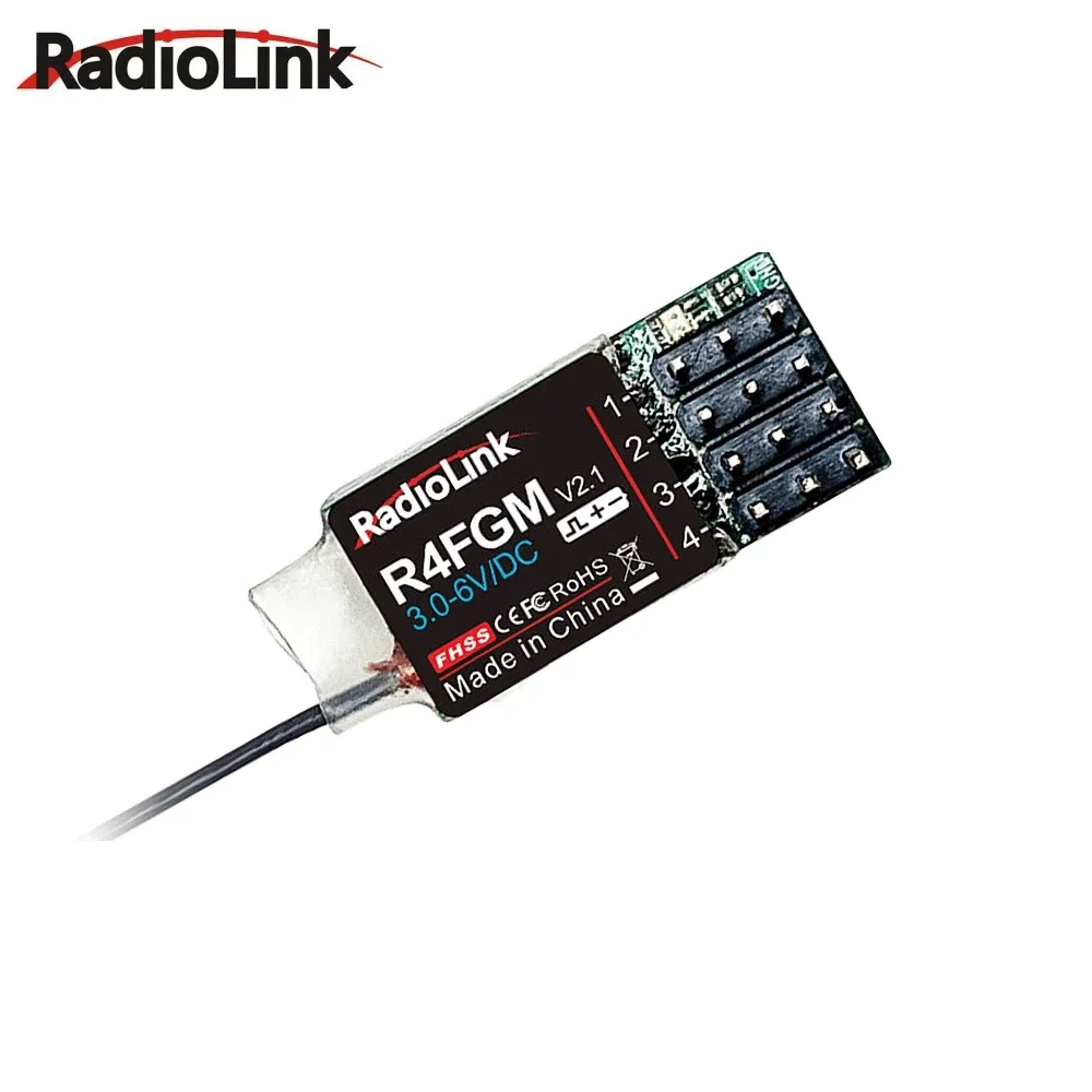 Radiolink R4FGM 4 Channel Mini Receiver with Gyro for 1:28 1:64 RC Pocket Drift Car Hotwheel Work for RC4GS RC6GS T8S T8FB RC8X