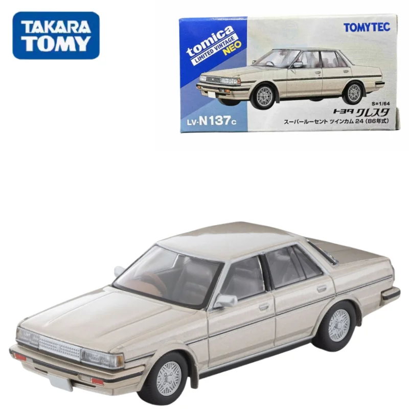 TAKARA TOMY TOMICA 1:64 TLV LV-N137c Toyota cresta Mini model of Cresta beige alloy compression shaft, adult decoration, boy toy