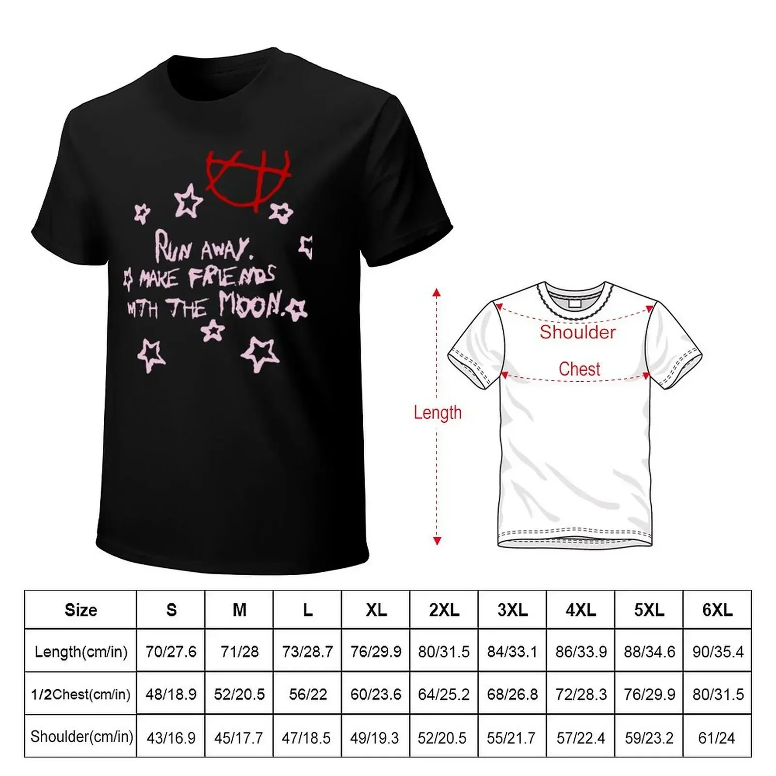 LIL PEEP RUNAWAY MAKE FRIENDS WITH THE MOON T-shirt anime clothes customizeds mens big and tall t shirts