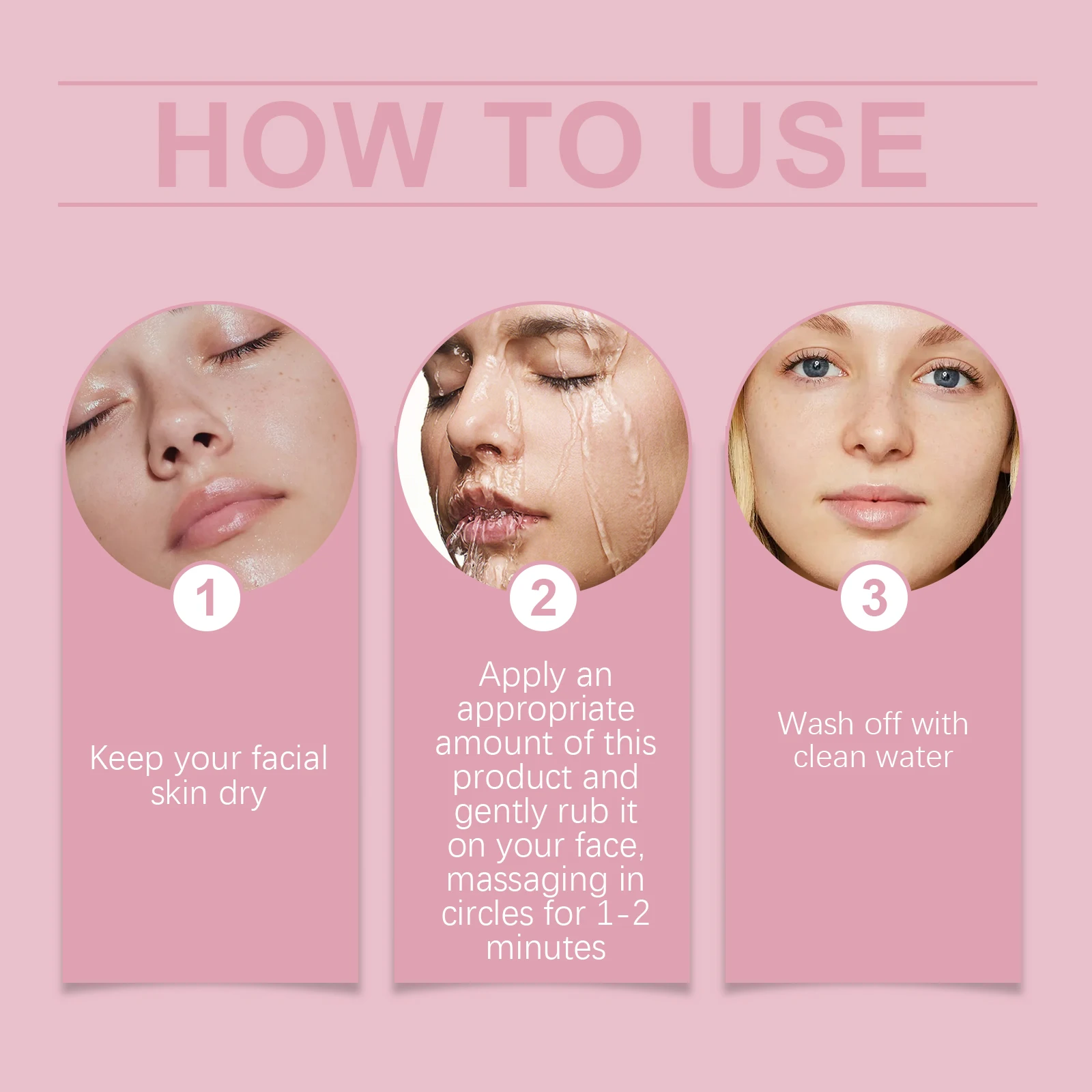 EELHOE crème nettoyante et démaquillante aux fraises exfolie doucement contrôle sébum secretion dissoudre le maquillage yeux et lèvres 50g