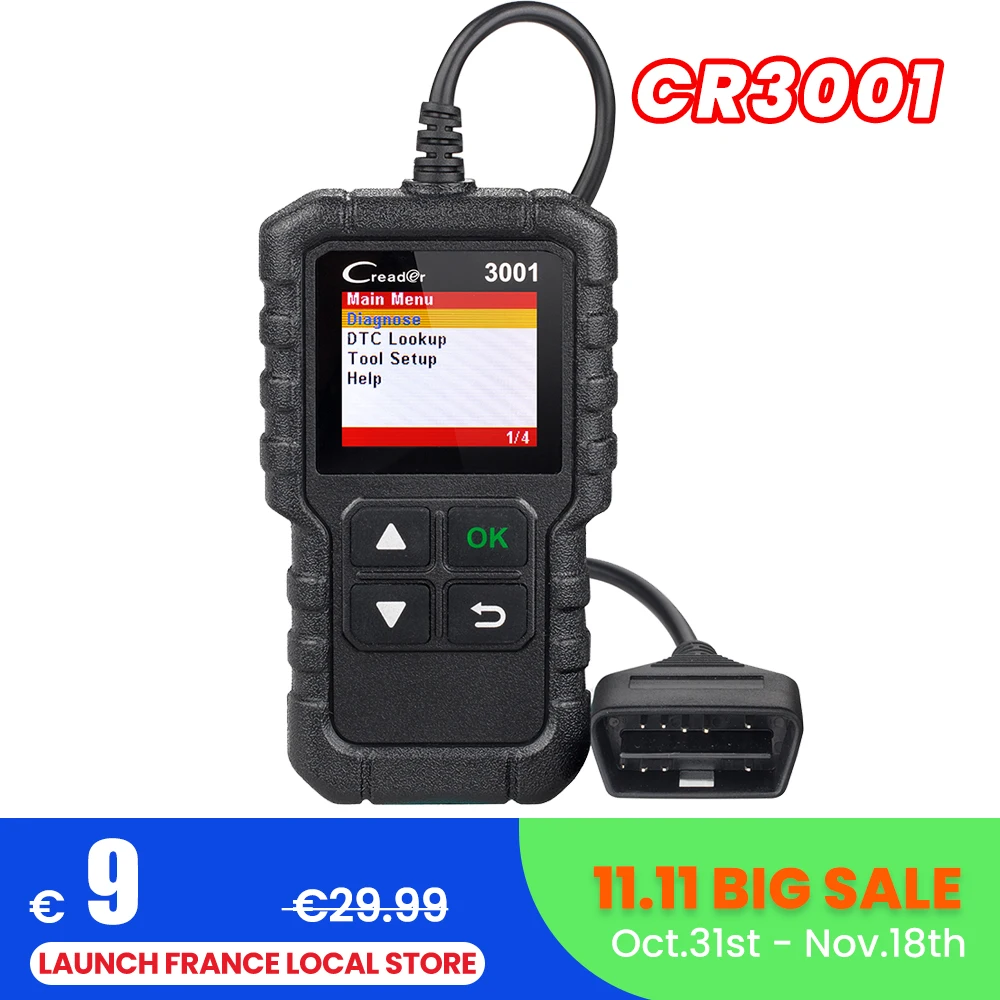 LAUNCH X431 CR3001 Auto Full OBD2 Diagnosetools Automotive Professional Code Reader Scanner Check Engine Kostenloses Update pk ELM32