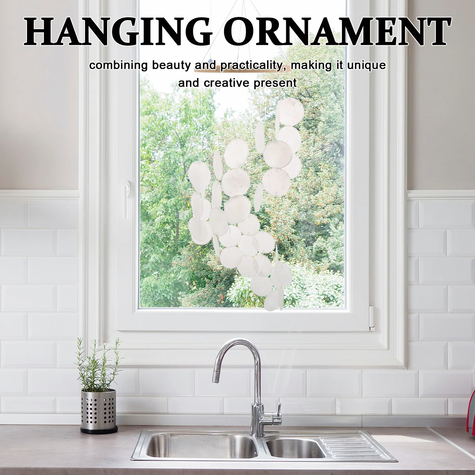 

Shell Wind Chime Hanging Decor For Bedroom Living Room Balcony Patio Natural Creative Wind Bell Ornament Indoor Outdoor