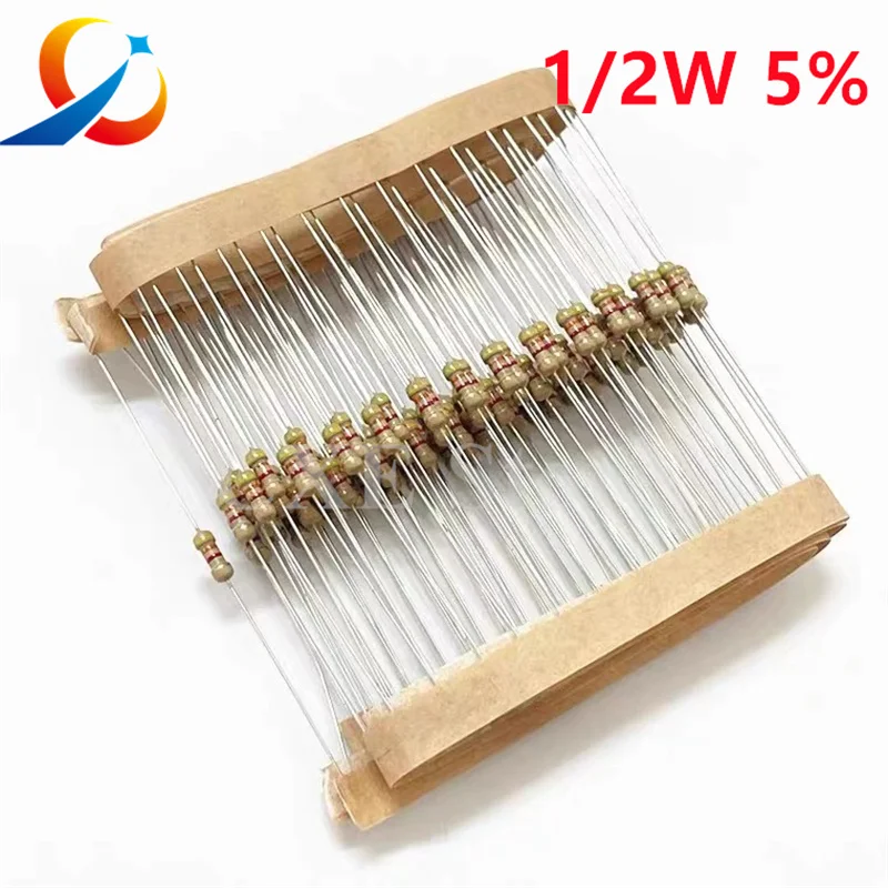 500PCS Carbon Film Widerstände 1/2W 5% 1R/1,2R/1,8R/2R/3R/4,7R/5,6R/10R/47R/100R/150R/390R/470R/560R/1K/2,2K/3K/5,1K/10K/47K NEUE – Detail 3