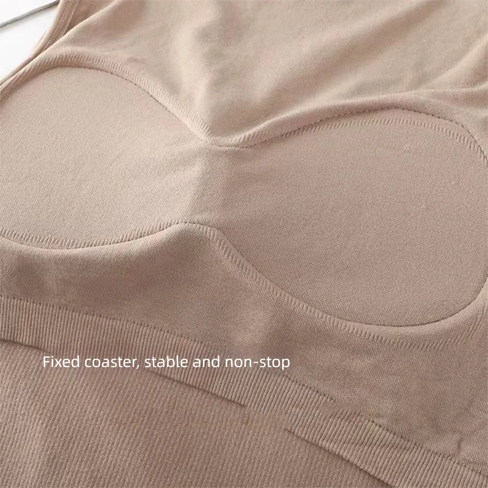 

Fashion Solid Color Vest Half-turtleneck with Chest Pad T-Shirt Sleeveless Cropped Top Women