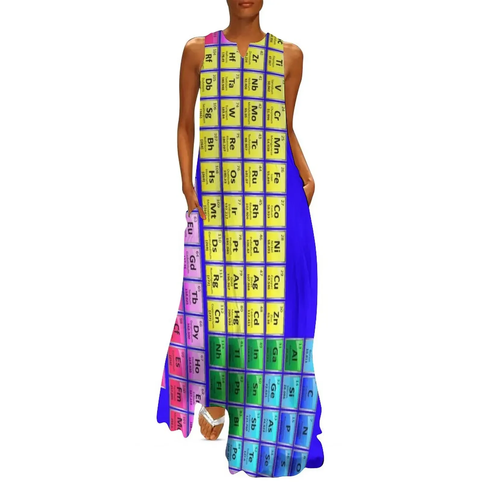 

Vertical Periodic Table of the Chemical Elements Long Dress summer clothes for women dress women elegant luxury