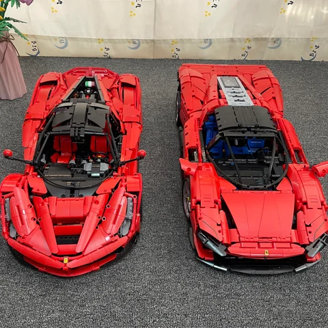 3778PCS MOC Technical 1:8 Red SP3 Supercar Building Blocks Set Model Collectible Display Assembly Toy Birthday Gifts for Boys