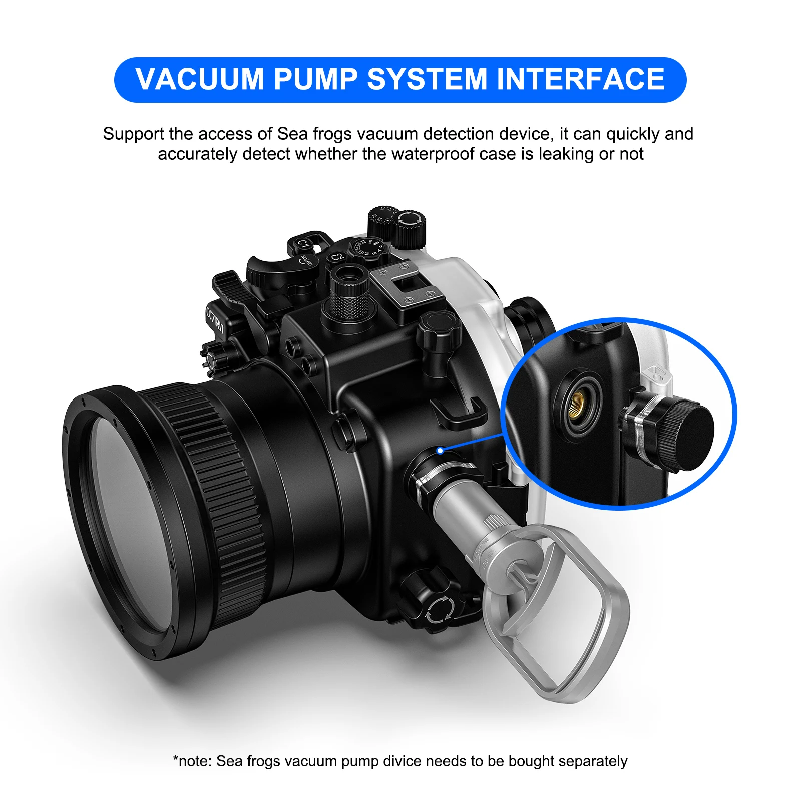 Searogs [40M/130FT] غطاء كاميرا تحت الماء مقاوم للماء للغوص لهاتف Sony A7 SIII 28-70 مللي متر