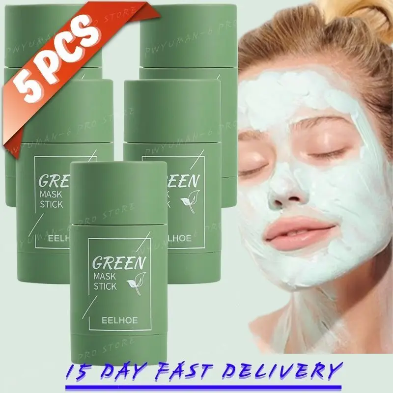 Mascarilla sólida para eliminar espinillas, 40ml, té verde, palo limpio, mascarilla Facial, disipa el acné, imperfecciones, reduce los poros, cuidado de la piel coreano, paquete múltiple