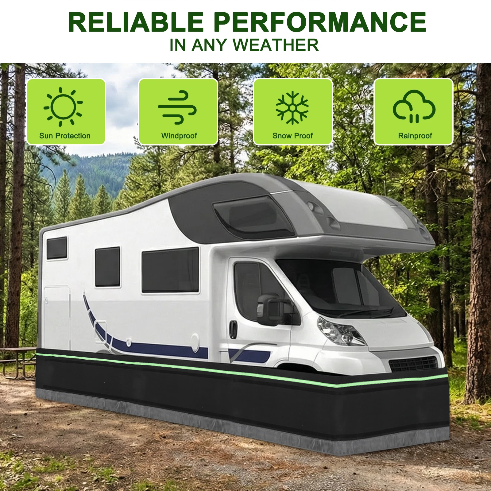 

Windproof Trailer Skirts Easy Installation Thick Mobile House Skirting Waterproof 39.37ft Heightx85.3ft Length for Winter