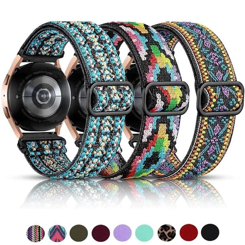 

20/22mm watch strap For Samsung Galaxy Watch 4-5 pro-4 classic-Active 2 Shiny Elastic nylon bracelet galaxy watch 6 7 40MM 44MM