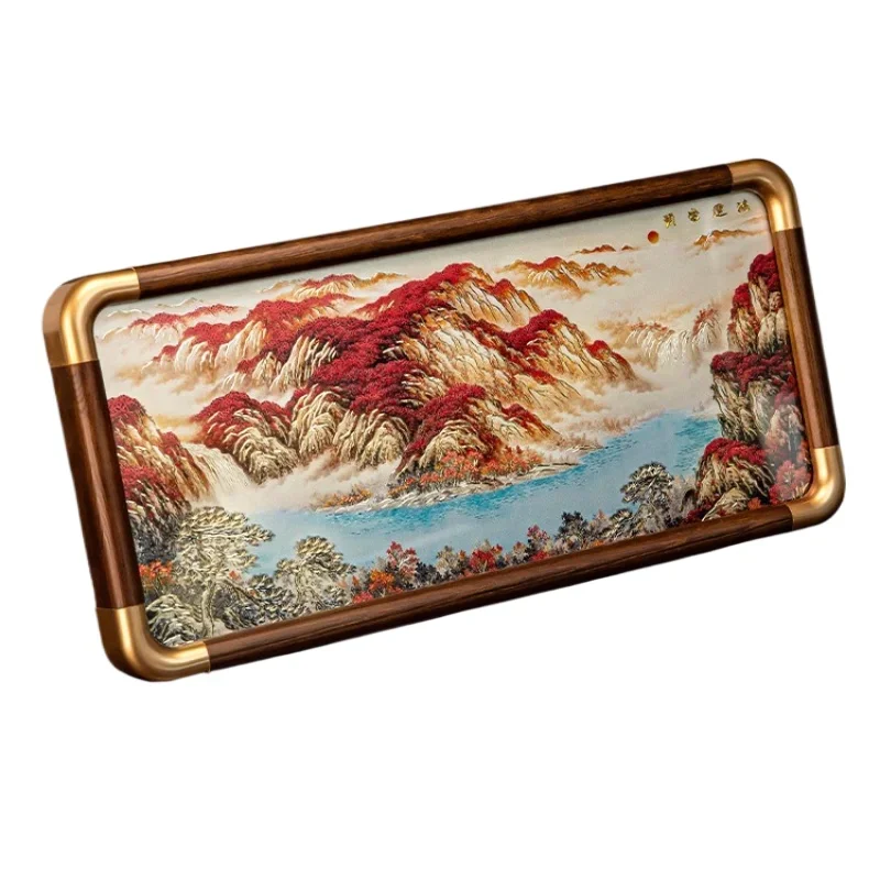 

Bronze sculpture painting table "Good luck is at hand" desk study Zen Chinese style, entrance living room bedside