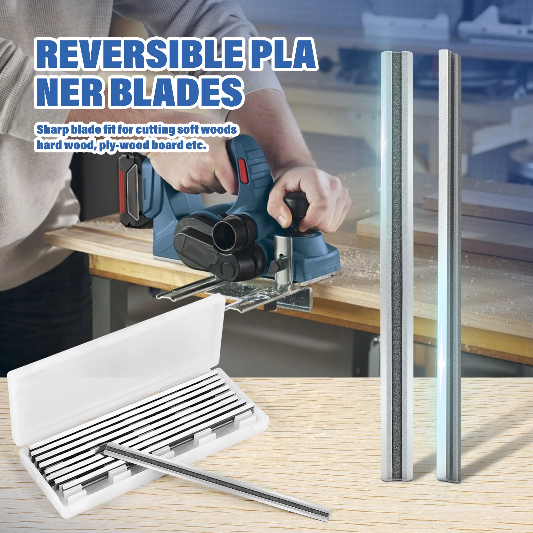 ~Latest Model 10Pcs 82Mm Planer Blades Reversible Electric Planer Blades Boxed HSS For For Power Tools Grinders
