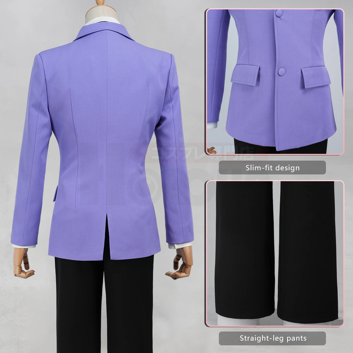HOLOUN Haruhi Fujioka Tamaki Suoh Anime Cosplay Costume Embroided OHSHC School Uniform Halloween Convention Suit Shirt Pants Tie - view 4
