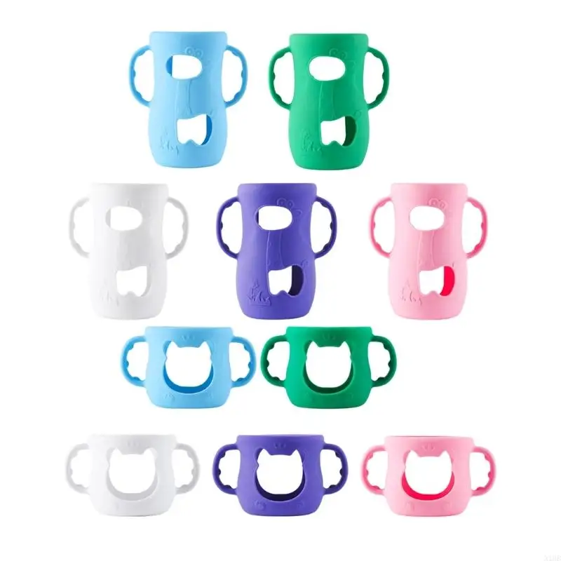 

N1HB Feeding Training Handle Baby Bottle Hand Grip Holder Sleeve Hand Shank Case Cover for Glass Bottle