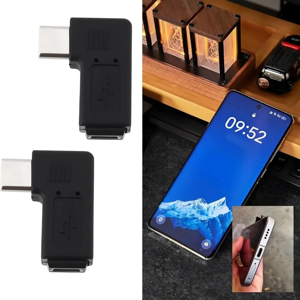 5 Pin USB Female Adapter 5V Fast Charging Mini USB to USB C Converter 90 Degree Angle Data Transfer
