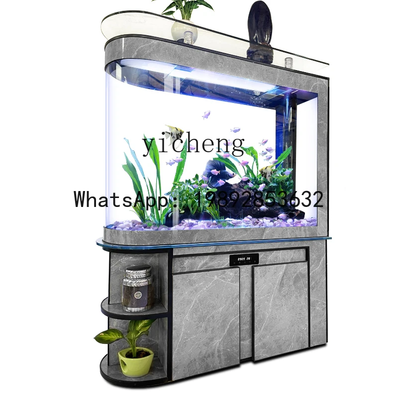 

T2-27 bullet fish tank glass living room household bottom filter partition aquarium screen mute
