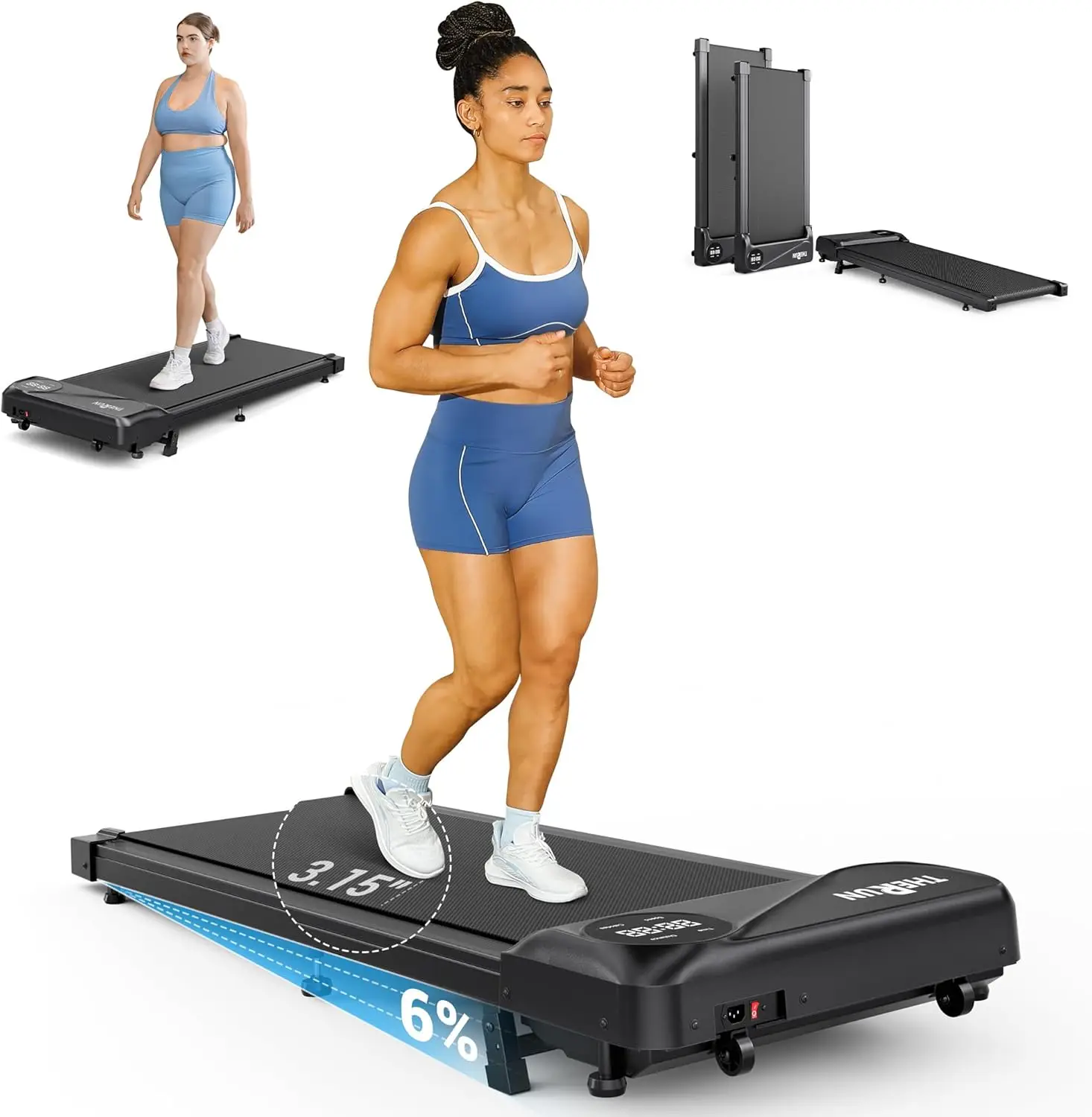 

Walking Pad Treadmill Under Desk, Portable Mini Treadmill for Home/Office, Walking Pad Machine