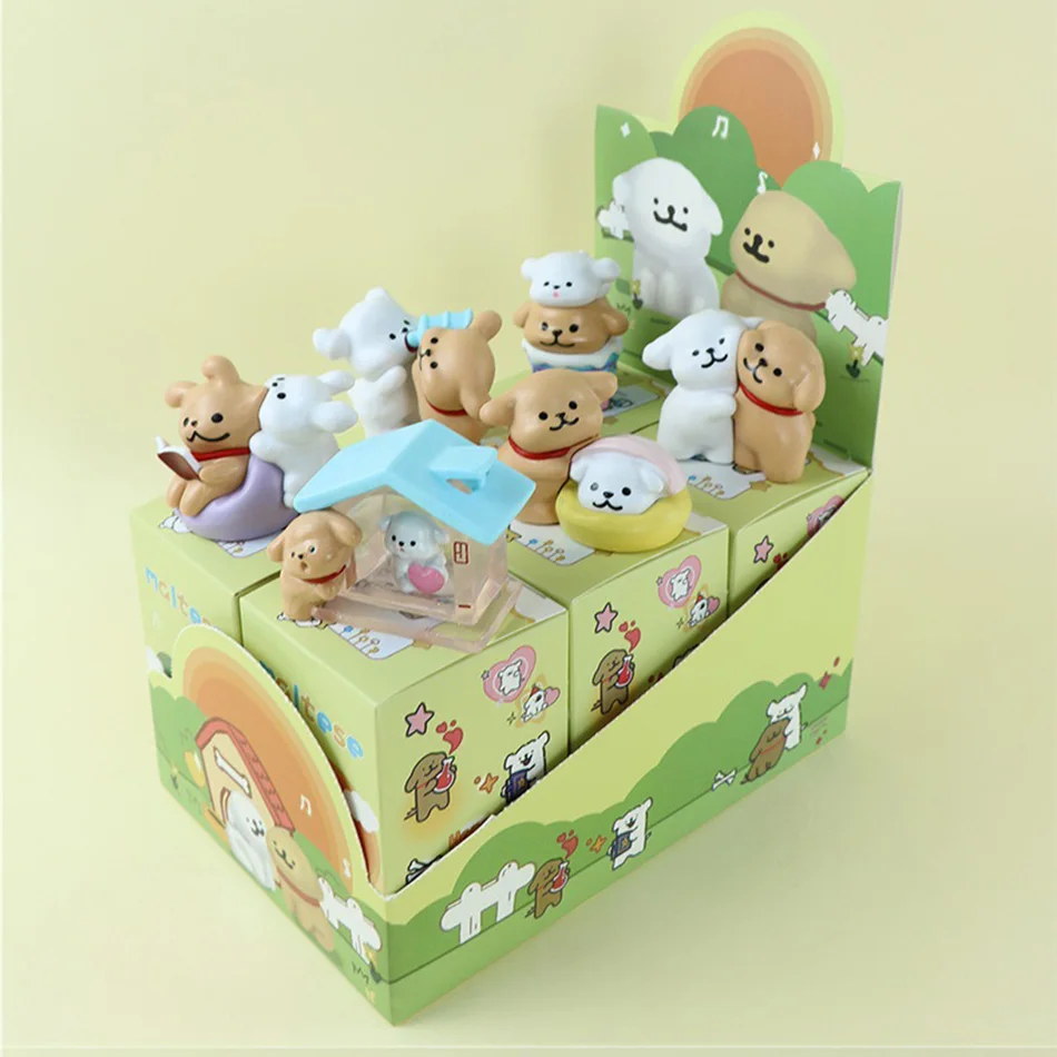 Twee kleine honden Verhaal Blind Box Puppy Dagboek Cultureel speelgoedbeeldje voor bureau Ontspanning Mysterie Creatief cadeau aan kinderen Vrienden