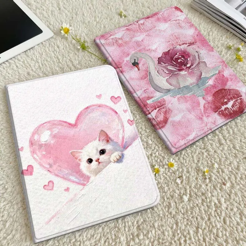 

Cartoon Cat Heart Pink Tablet Case For Xiaomi Redmi Mini Pad SE K 2 4 5 6 7 8 2023 2025 11 8.8 11.2 10.1 Pro Gift