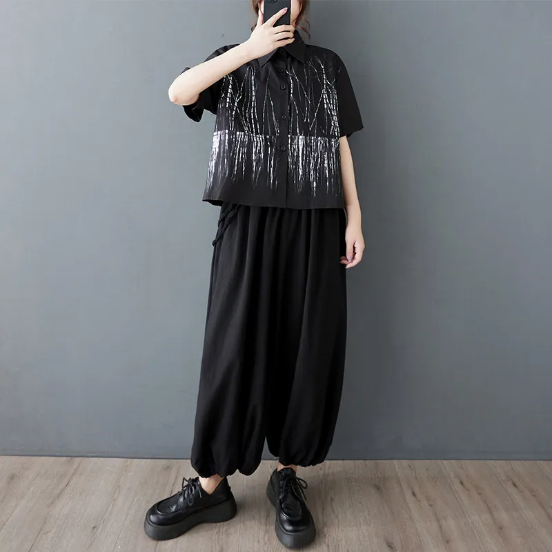 Women's White Blouse 2026 New Summer Fashion Loose Casual Short-sleeve Shirt Unique Design Chic Print Commuter Fashion Tops view 6