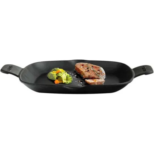 Lava Casting Handle Frying and Hot Presentation Plate/Pan