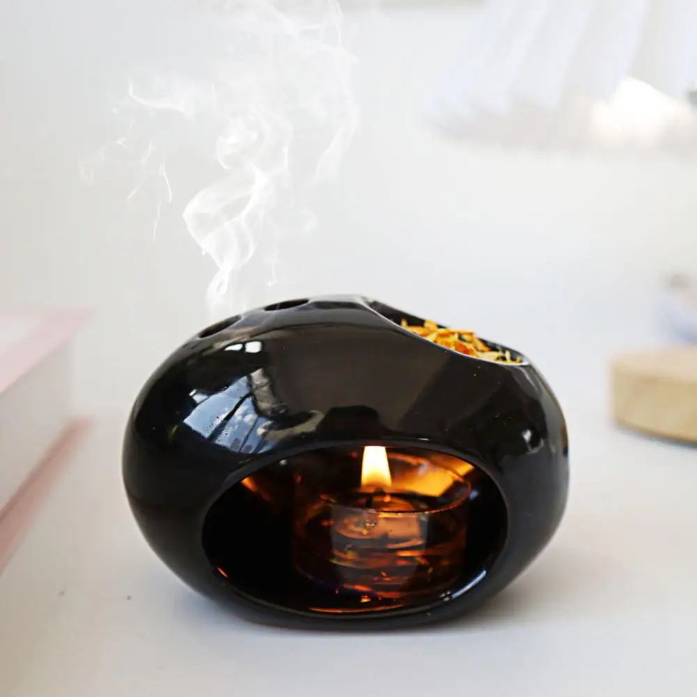 Aromatherapy Incense Holder Yoga Incense Holder Modern Black Ceramics Incense Burner for Palo Santo White Mini for Yoga