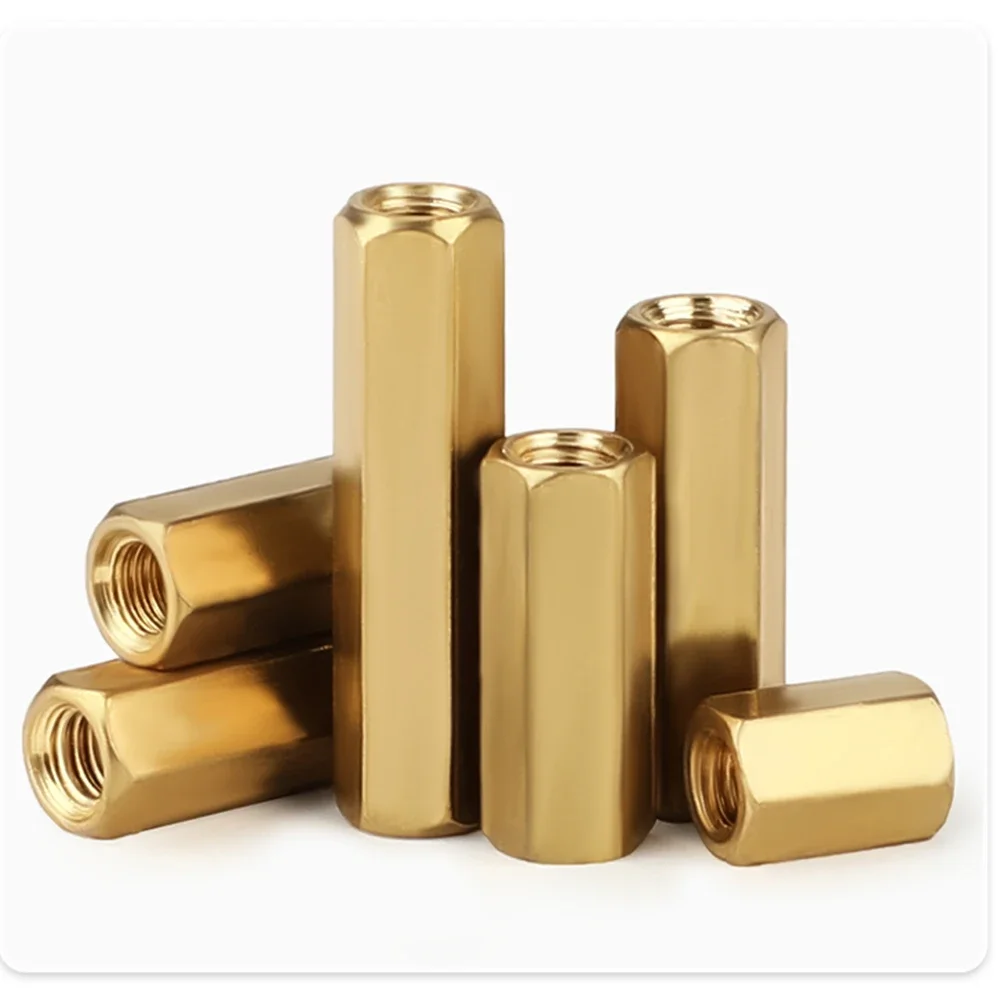 1 Pcs -5 Pcs Brass Internally Threaded Hexagonal Nut Column Double-Pass Hex Copper Column M4-M6 Length 8/20/25/50/70/80/90/100mm