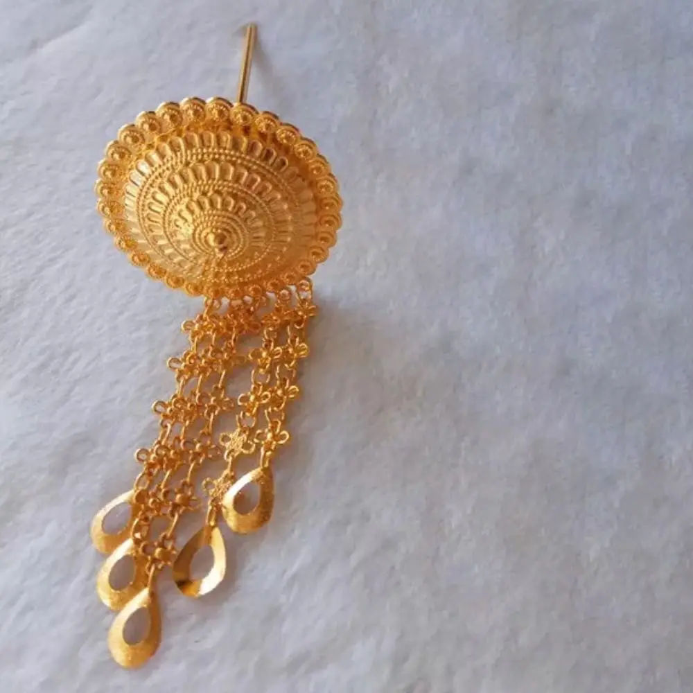 

Ancient Style Headwear Thai Headdress Leaf Ancient Hanfu Headwear Metal Hair Sticks Pagoda Gold Dai Style Hair Clip