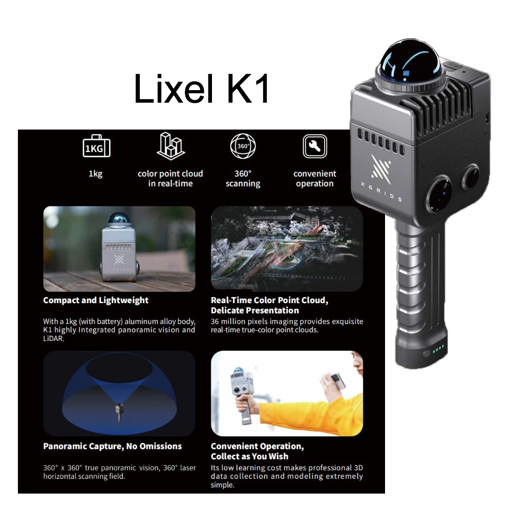 Hoge Precisie Lixel K1 Compacte Handheld Scanner 36mp Panora-Ma Camera 'S En 360 Lidars Voor Survey Equipment Engineering