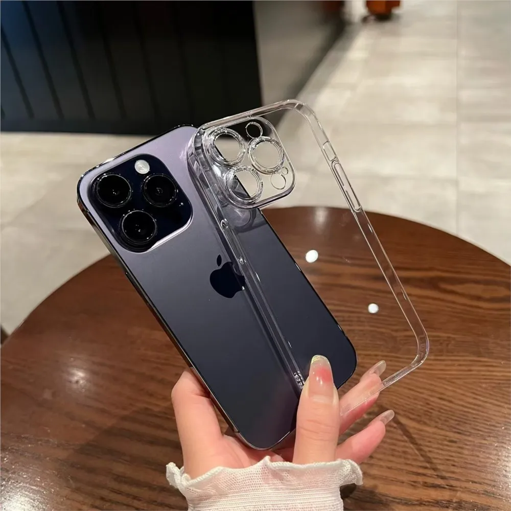 Klare Hülle für iPhone 16 15 14 13 12 11 Pro Max 16e Silikonhülle für iPhone 13 Mini X XS Max XR 7 8 Plus Transparente Abdeckung
