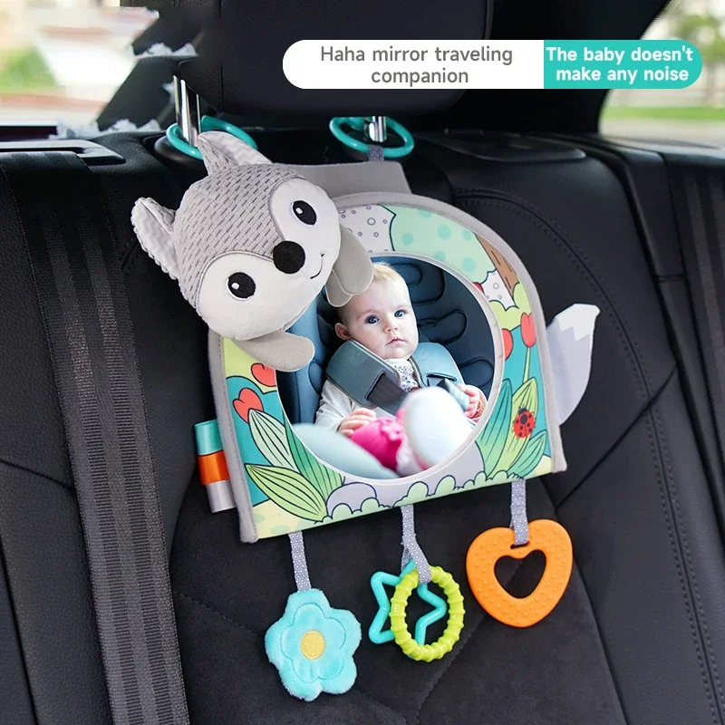 Montessori Baby Car Hanging Toys Colorful with Mini Mirror Interactive Hanging Toys For Attention Transfer Newborn Stroller Gift