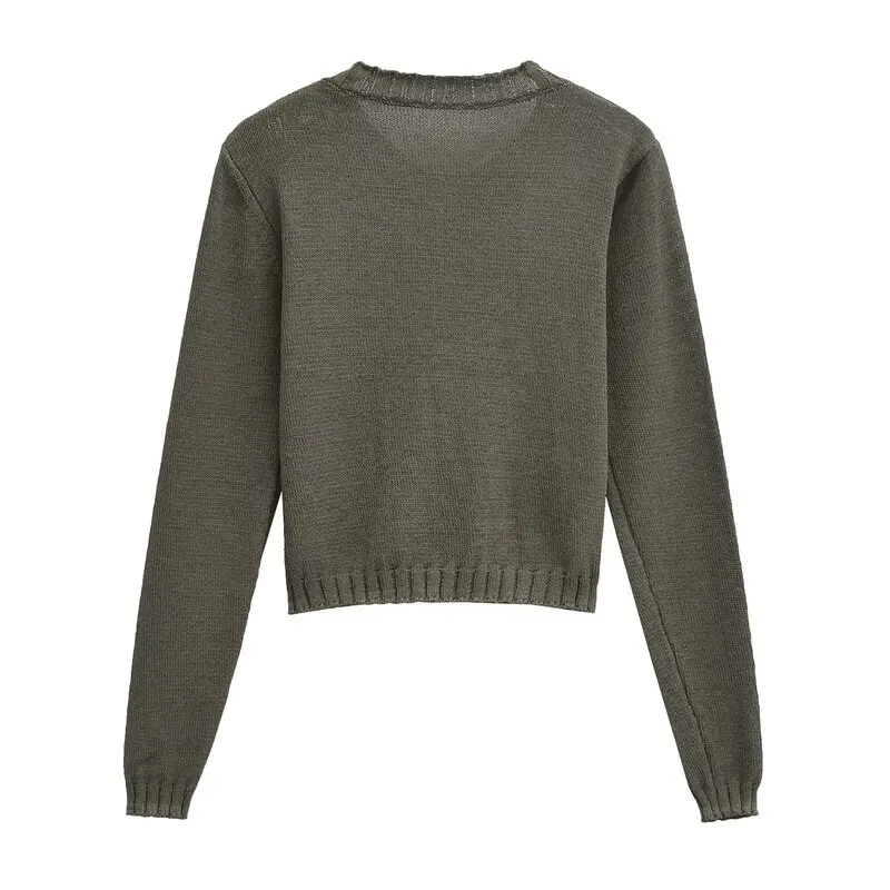 

2024 Autumn New Arrival Women's Simple Knitted Long Sve round Ne Casual Open Cardigan Outerwear Comfortable Commute Sle