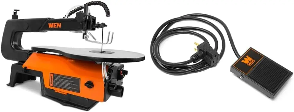 

16-Inch Variable Speed Scroll Saw Bundle With Foot Pedal Switch