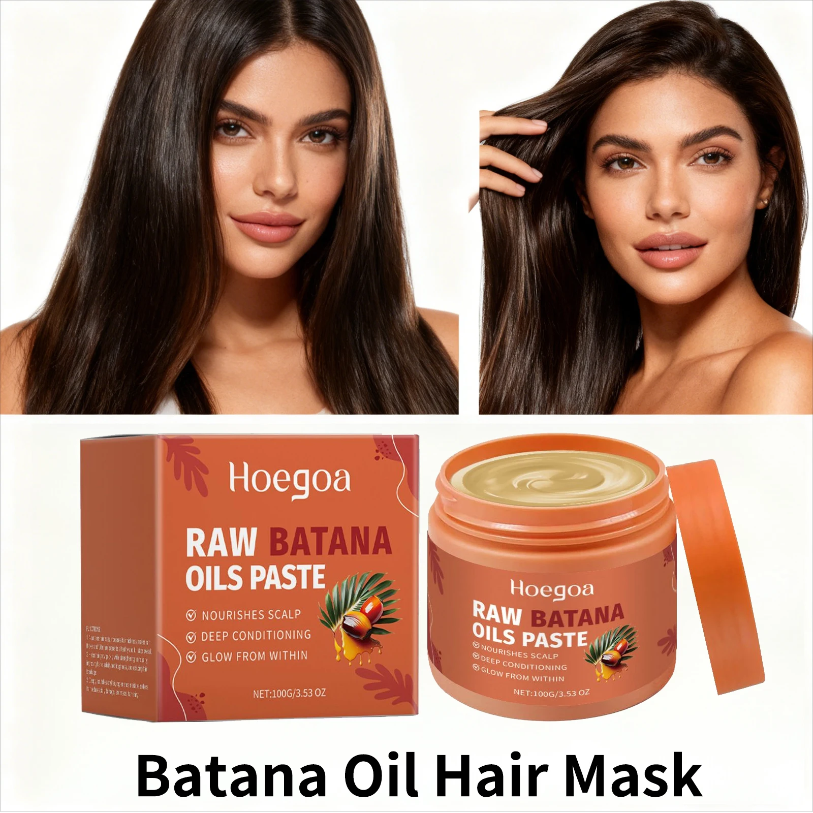 

Batana Oil Hair Mask Nourishing Moisturizing Scalp Reduce Hair Breakage Repair Damaged Frizzy Hair Smoothing Brighten Hair Care