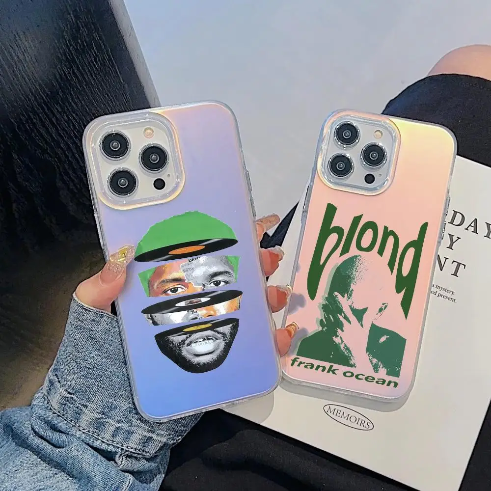 

Singer F-Frank Blonde Oceans Phone Case For iPhone 17 16 15 14 13 12 11 Pro Max Plus Transparent Aurora Laser Gradient Cover