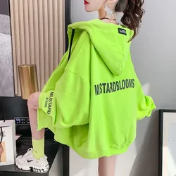 Cotton Hooded Sweatshirt for Women Spring and Autumn Long Sleeve Hoodies Kpop 2000s Korean Popular Clothes Y2k Style Woman Tops