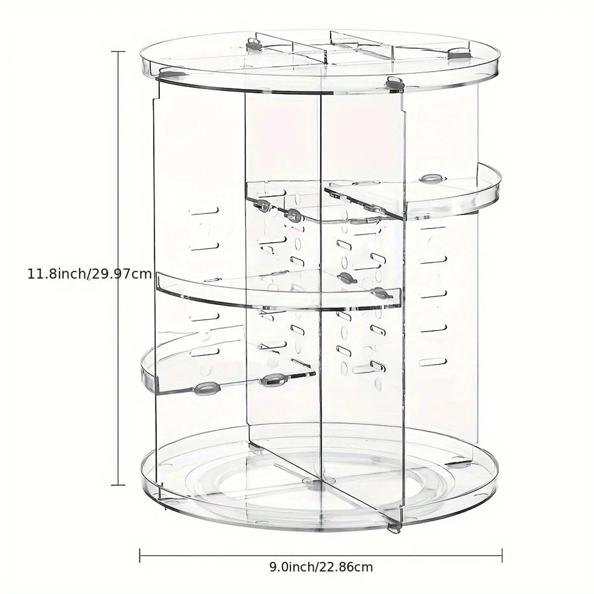 360° Rotating Makeup Organizer, Spinning Bathroom Organizer Countertop, Cosmetic Holder Shelf,(Clear)