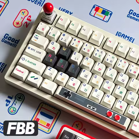 FBB Keycaps SFC 1990 171keys PBT Dye-Sub Custom Key Caps Cherry Profile For Gaming Mechanical Keyboard 68 75 87 96 100% DIY Kit