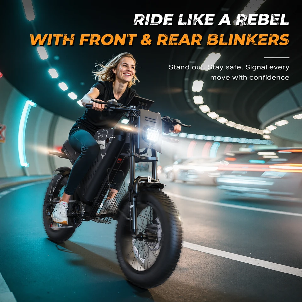VARUN X-Plorer Rapto Adult Electric Dirt Bike, 48V 20.8Ah Battery, 1000W Peak Power, 20" Fat Tire, 28MPH Max Speed image 6
