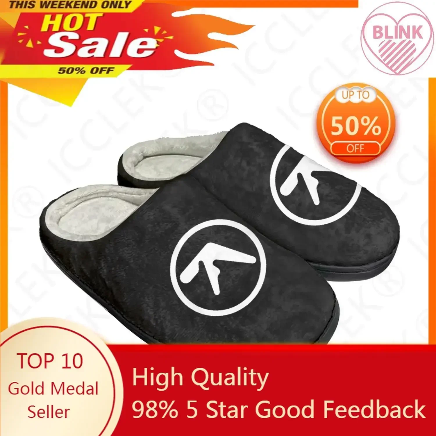 

Aphex Twin Electronic Music Home Cotton Custom Slippers Mens Womens Sandals Plush Bedroom Keep Warm Shoe Thermal Custom Slipper