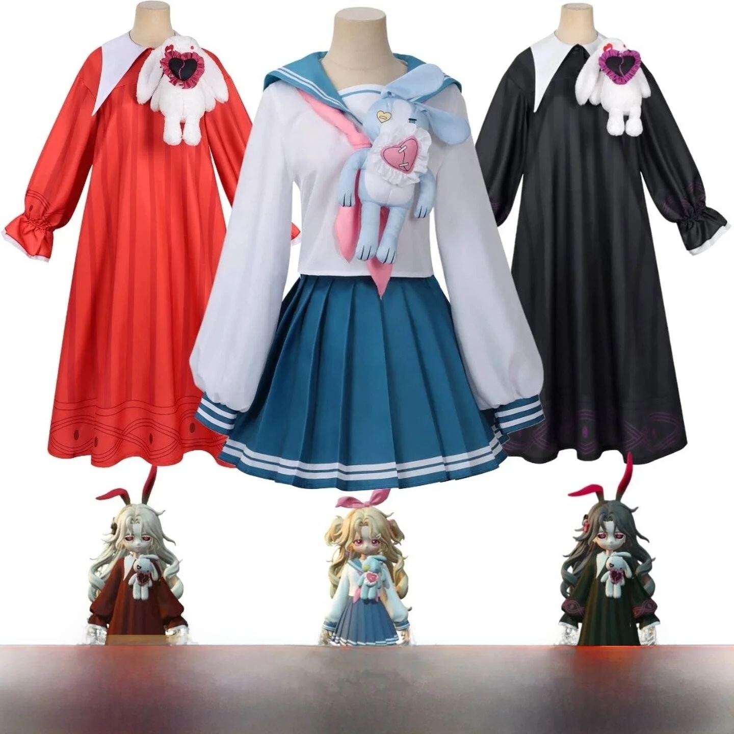 Vestido de Cosplay Lolita para Meninas e Adultos, Fantasia de Festa com Manga Longa e Acessórios, Disponível em Estoque para ...
