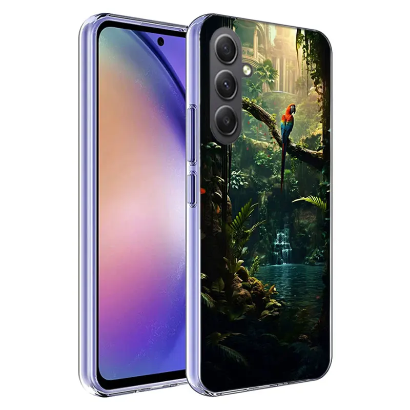 Parrot Bird Rainforest Case For Phone Samsung Galaxy A12 A22 A32 A52 A52S A13 A23 A33 A53 A14 A24 A34 A54 5G A73 A42 A9 A8 A7 A6