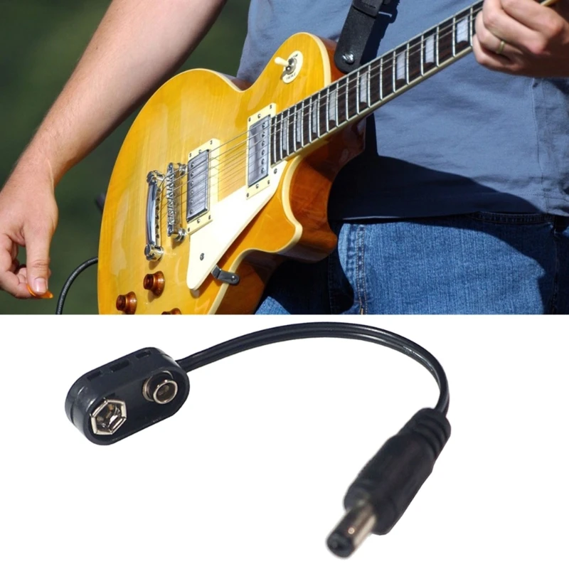 Konwerter zacisku akumulatora 9 V Męska wtyczka DCJack Kabel zasilający Złącze zatrzaskowe Pedał efektów gitarowych Zasilacz akumulatorowy