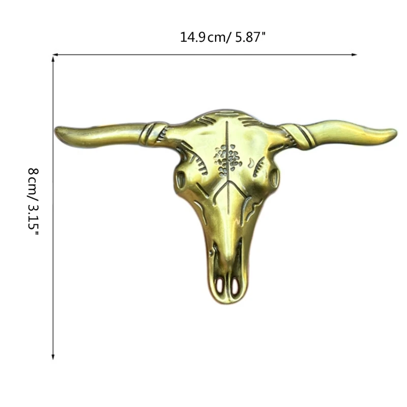 Creatively Bull Skull Shape Buckle Belt DIY Components Western Heavy Rock Style Metal Belt Buckle for Adult Unisex