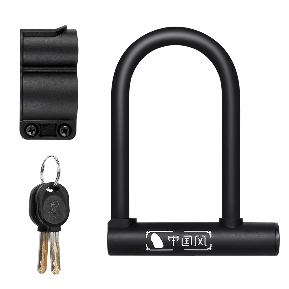 

WEST BIKING Bicycle U Lock MTB Road Bike Wheel Lock 2 Keys Anti-theft Safety Motorcycle Scooter Cycle Lock Bicycle Accessories