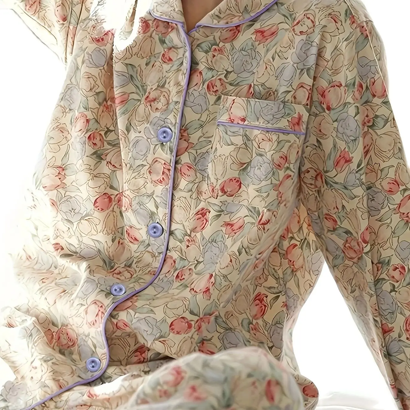 High-value New Pajamas for Women, Spring/Autumn Style Simple Casual Set Sweet Homewear