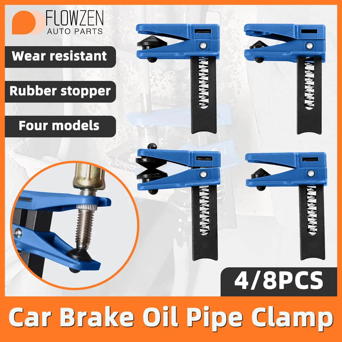 

1/2set Car Brake Oil Pipe Clamp Cutting Clamp Brake To Prevent Oil Pipe Leakage Tool Car Brake Nozzle Clamp Sealing Clamp