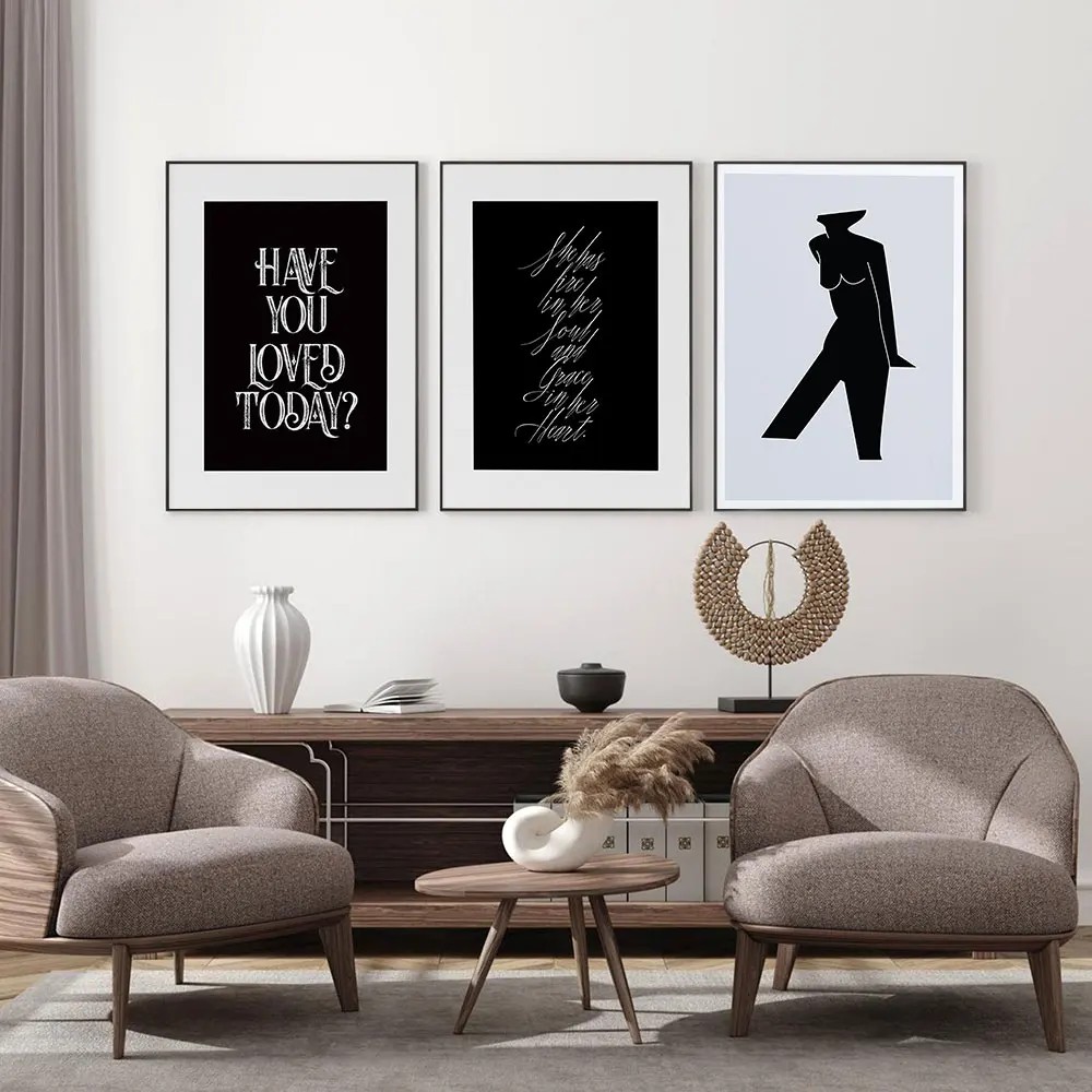 Feminist Quote Minimalist Poster Nude Line Drawing Art Print Black White Canvas Painting Modern Wall Picture Bedroom Home Decor